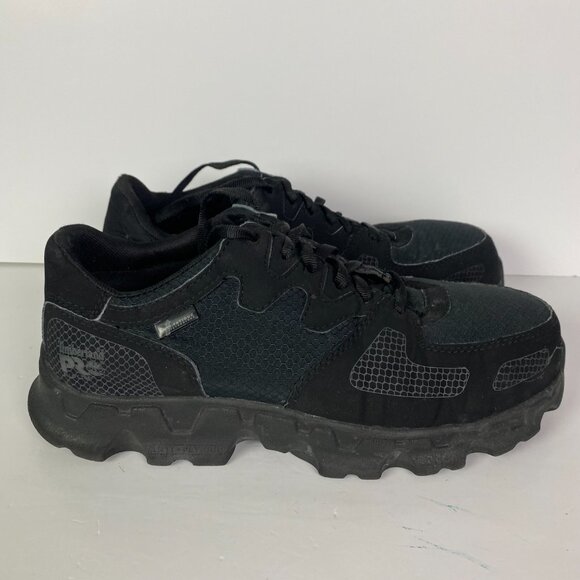 Timberland PRO Powertrain Alloy Safety Toe Shoes Men's 8M Black Lace Up 8 M Work - Picture 1 of 15